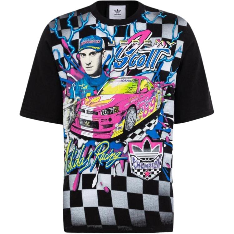 

Мужская футболка adidas Originals x Jeremy Scott с графическим принтом в стиле раллийных гонок Черный HG6512 S