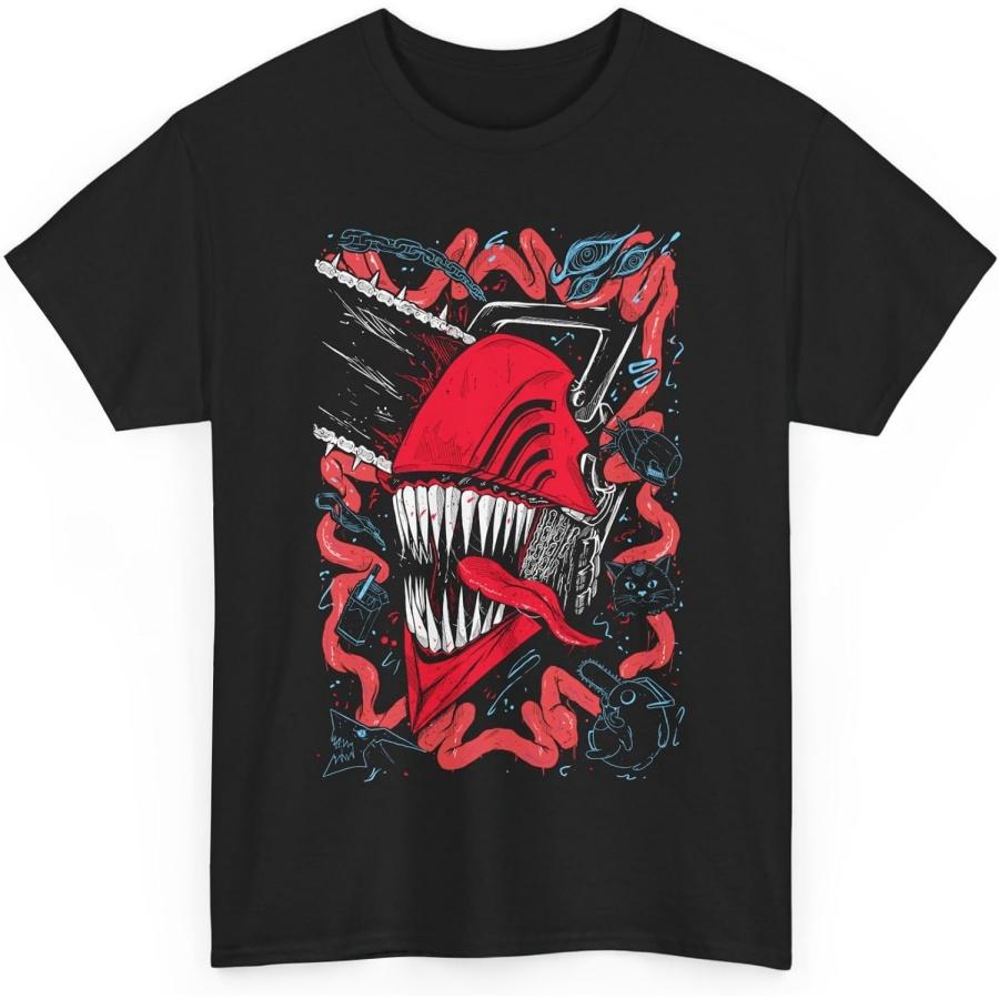 

Denji Chainsaw Devil Manga Anime T Shirt Cotton Short Sleeve Tee XXXXXL