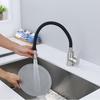304 Stainless Steel Kitchen Sink Faucet 360 Degree Swivel Hot Cold Sink Water Mixer Tap Deck Mounted Kitchen Tap Brushed Nickel