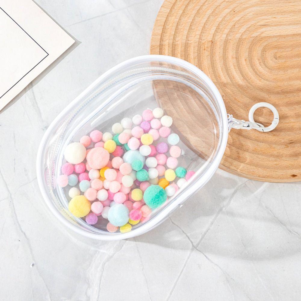PVC Doll Transparent Walking Bag with Plush Ball Cotton Doll Storage Bag  Outdoor