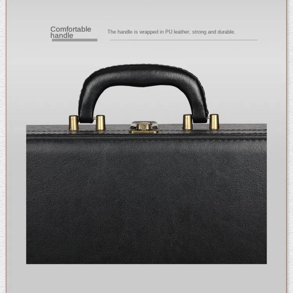PU Leather Document Storage Box Handheld Men Suitcase Leisure Key Toolbox  Women Men