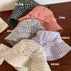 Bow Strap Plaid Bucket Hat Women's Summer UV Protection Large Brim Basin Hat Sunshade Sunscreen Bucket Hat