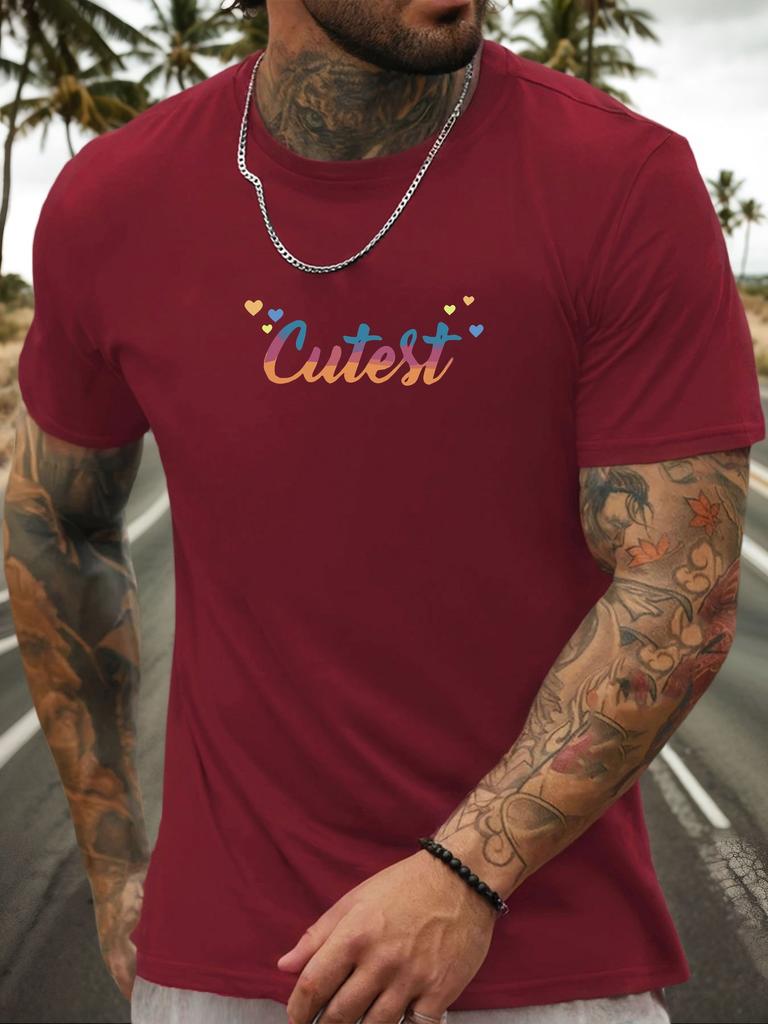 Kurzarm T-Shirt Niedlichstes Herren 100% Baumwolle Muster Gedrucktes Hemd Sommer Rundhals Atmungsaktiv Lässig Mode Cooles T-Shirt