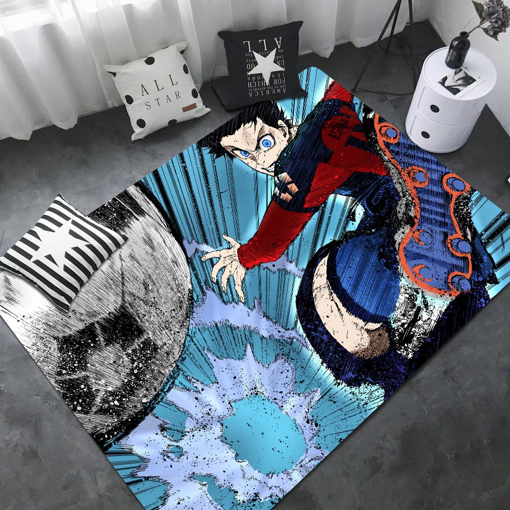 Blue Lock Room Mats Cheaper Anti-slip Modern Living Room Balcony Printed Household Carpets