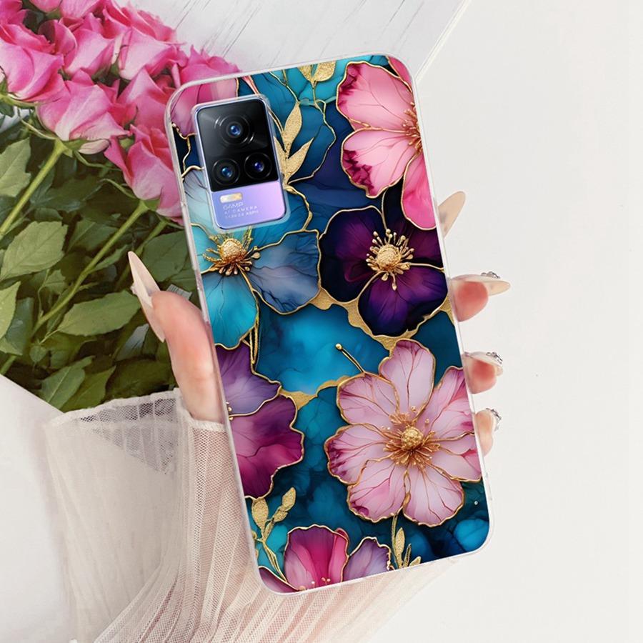 For Vivo V21E V 21 E V2061 V2055 Case Soft Silicone TPU Protective Butterfly Phone Case For VivoY73 2021 V21 E 4G 5G Cover Coque