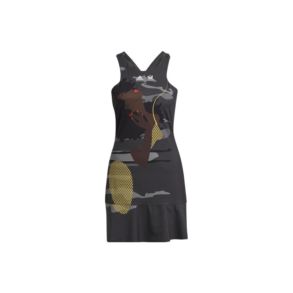 adidas Women's Graphic Print Sleeveless Dress Black HG3159