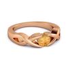 Citrine Twisted Infinity Band Design Ring - 925 Sterling Silver Rose Gold Vermeil