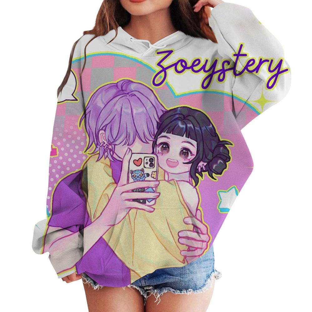 Høst 3D KPop Devil Hunter Trykte Hettegensere Moteable Casual Sport Langermet Dame Hettegensere