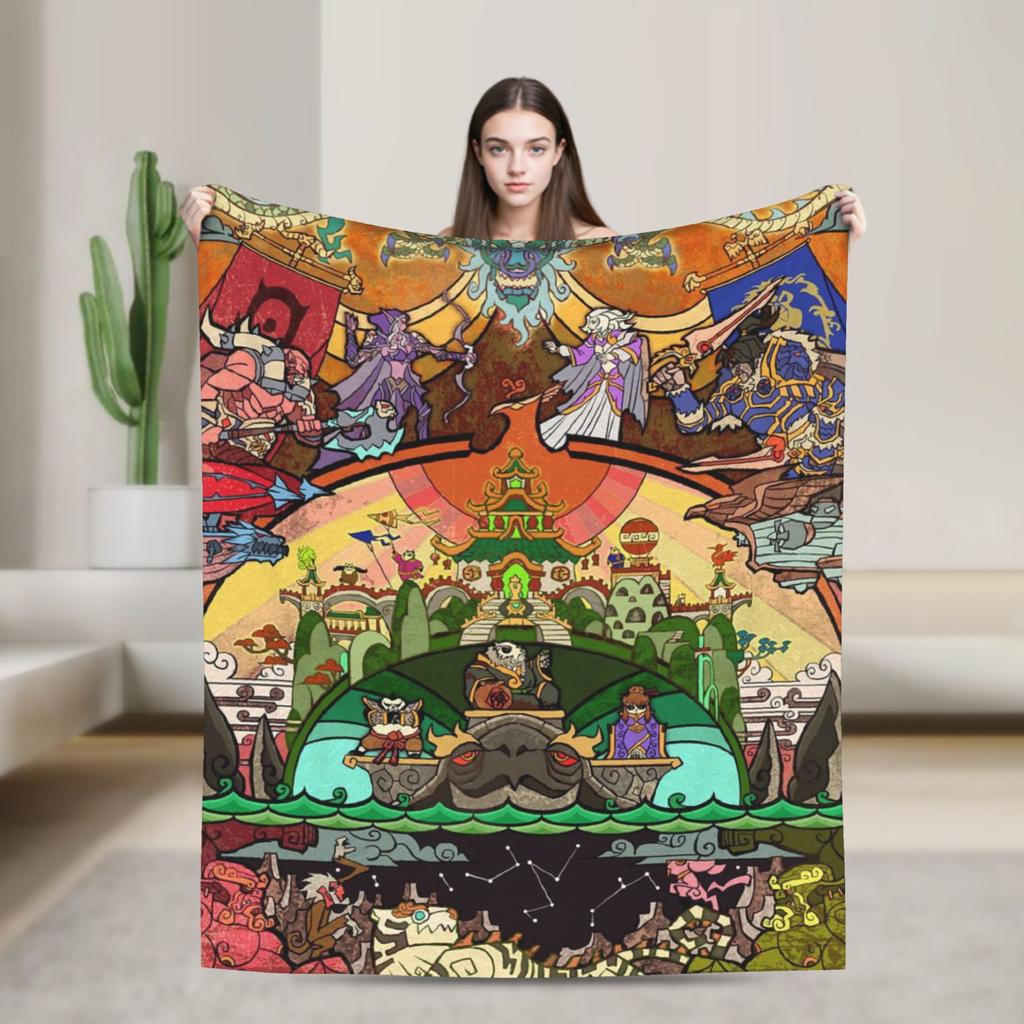 World of Warcraft Game Flannel Blankets Super Warm Throw Blanket for Outdoor Travel Office Aesthetic Bedspread Sofa Bed Cover