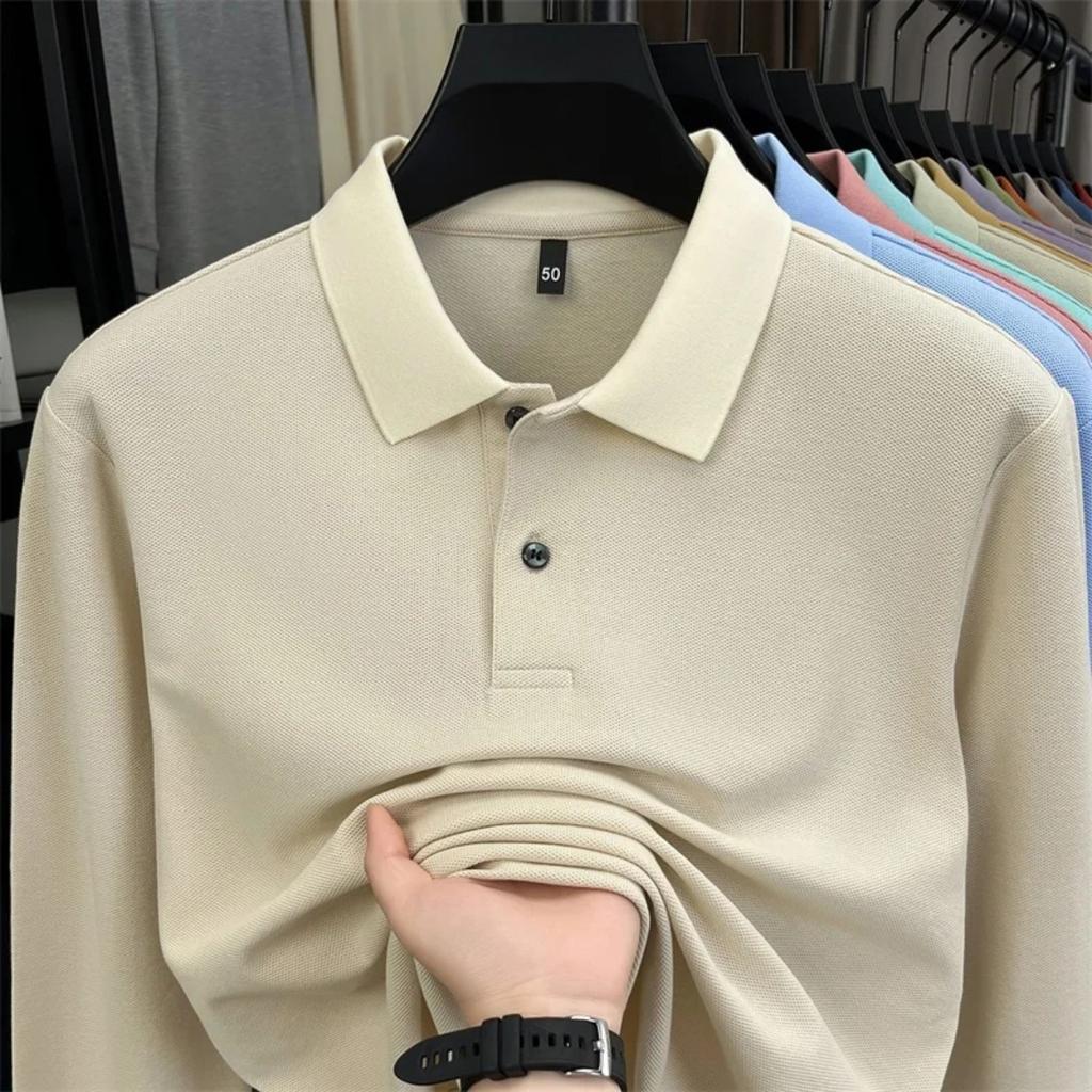STORN 100% Pure Cotton High-quality Men's Long Sleeve Polo Shirt Autumn Fashion Simple Original Design Luxurious Golf T-shirt