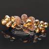 Clip de Primavera de Circonita Blanca Flor de Pedrería Brillante Clip Superior Clip Horizontal Elegante Adorno para el Cabello de Moda para Madres