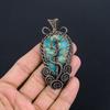 Blue Sea Sediment Pendant Gemstone Jewelry, 999 Copper Wire Wrapped Pendant, Gift For Women Handmade Pendant