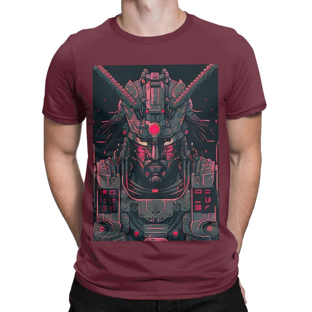 Cyber Samurai Punk Black Poster Novelty 100 Cotton TShirt Cyber Samurai Punk Tees Tops For Unisex