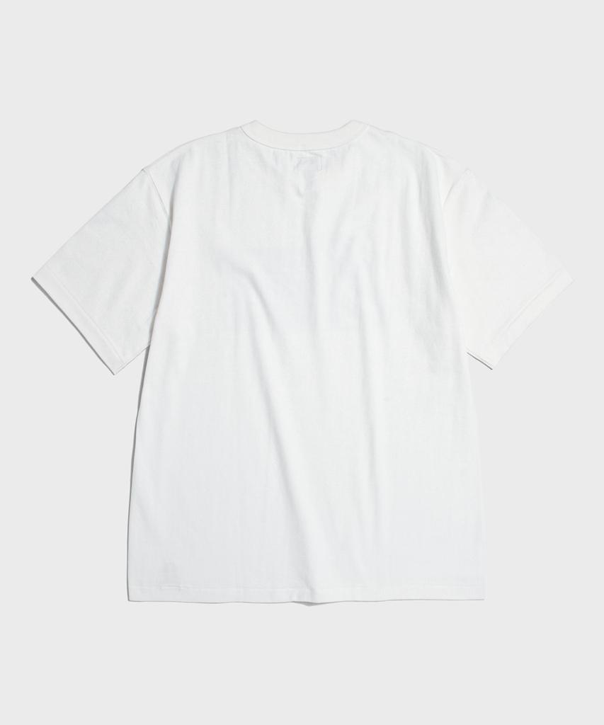 Beulonseun Spray Number Loopwheeled Graphic Tee White
