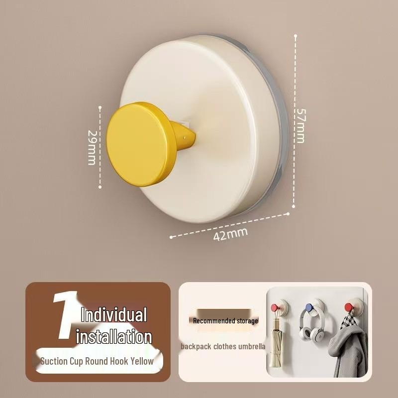 Adhesive Walnut Wood Grain Suction Cup Hook for Kitchen Storage