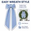 Cloth Garland Ribbon Gingham Canvas Scalloped Wreath Sash New Wreath Sashes  Door Decor Bow