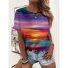 Summer Cartoon Print Oversized T-Shirt Loose  Tops For Women