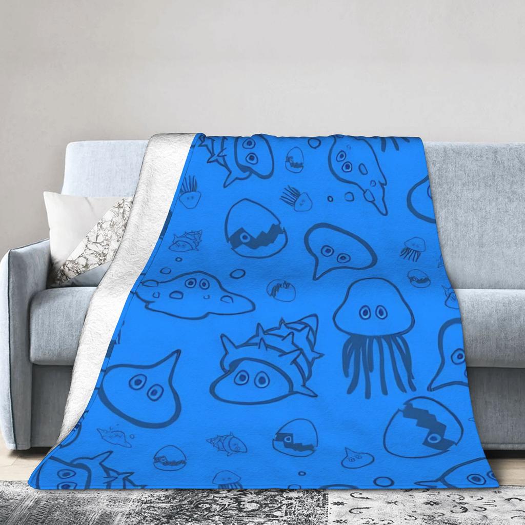 D-Dragon Quest Slimes Plush Blanket Children  Flannel Throw Blanket For Living Room Warm Soft Quality Bedspread Birthday Gift