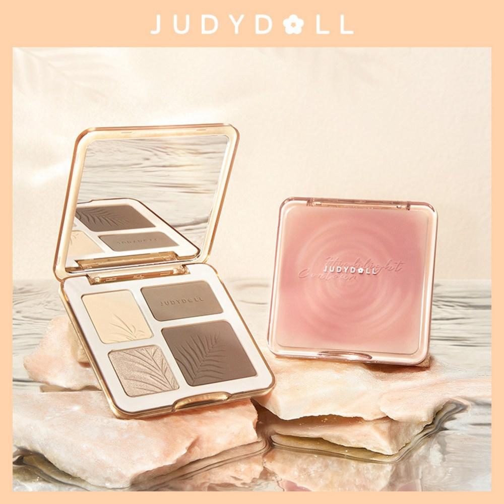 Judydoll 3D Facial Makeup Palette Glow Brightening Contour Shimmer Matte Powder 2 Types, 1 Piece, 01