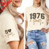 1976 Retro Leopard 50th Birthday Gift For Mothers Day Shirt Commuter Allmatch Regular Short Sleeve Printed Tshirt Tops