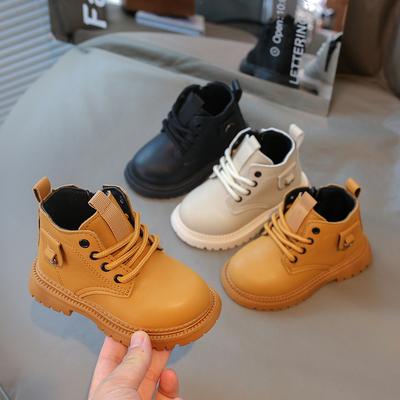 Kids Martin Boots Spring Autumn Non Slip Leather Shoes For Boys And Girls Toddler Single Boots