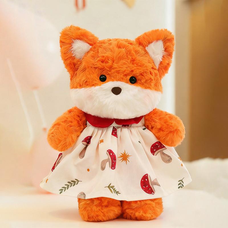 Mushroom Fox Stuffed Animal With Plush Filling For Baby Bedroom Decor