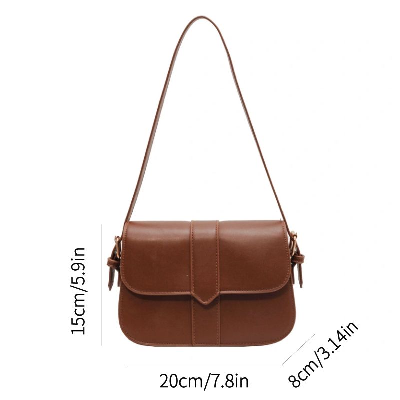 Compact Leather Saddle Armpit Bags For Women Summer Chain Shoulder Crossbody Bag Ladies Vintage Underarm Handbags Woman