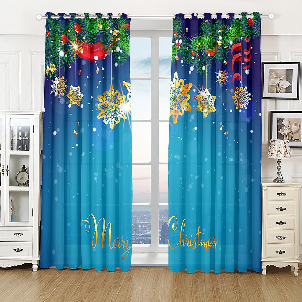 Vánoční okenní závěsy Dekor pro domácnost Ložnice Kuchyň Obývací pokoj Vánoční ozdoba Vánoční dárky Navidad Natal Nový rok