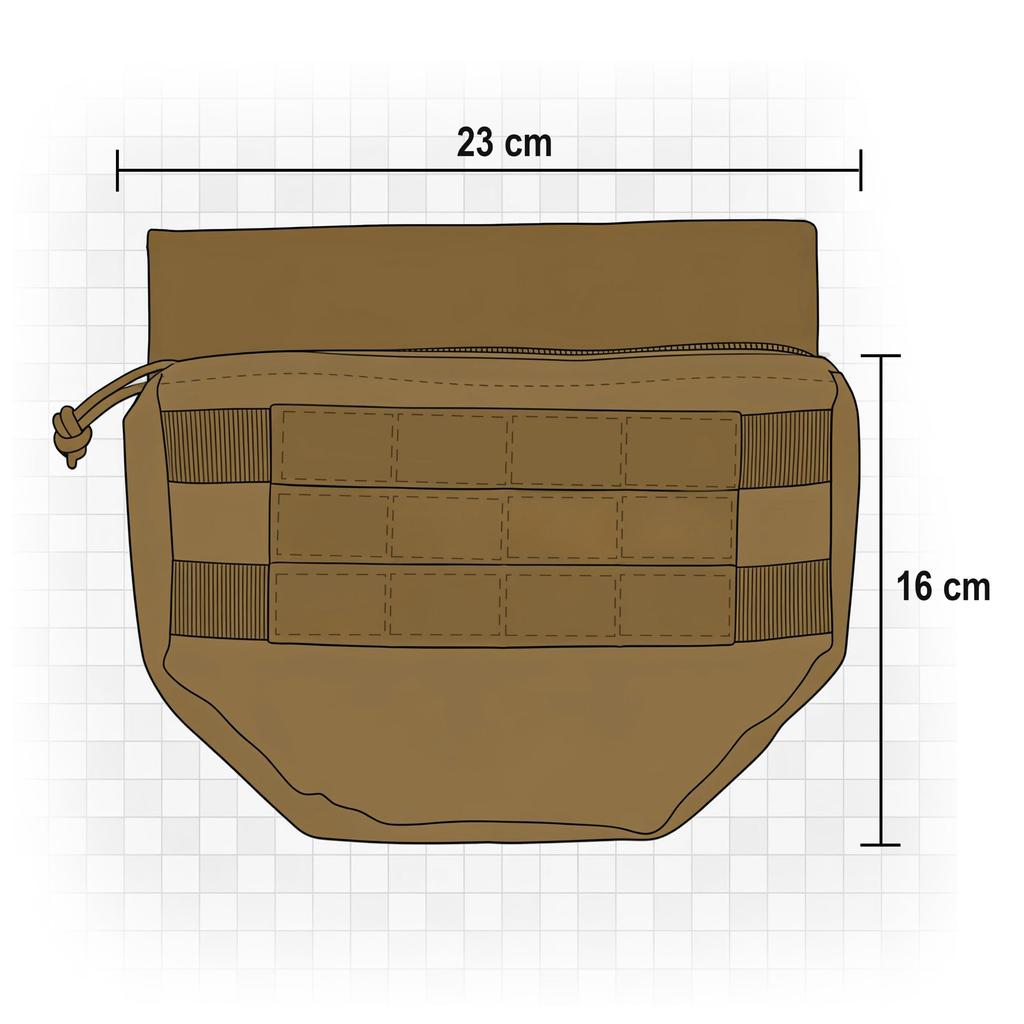 MIL-TEC Drop-Down Pouch with MOLLE System, Plate Carrier Vest Compatible, ID Patch - COYOTE TAN