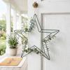 Green Wire Wreath Frame 11.8 Inch Metal Wreath Form Decor Star Shaped Rings New Year Decorations