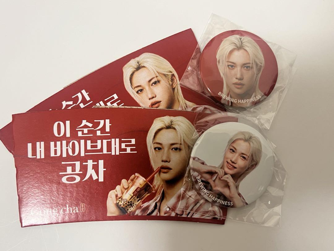 

[USED] straykids felix badge korea exclusive gong cha