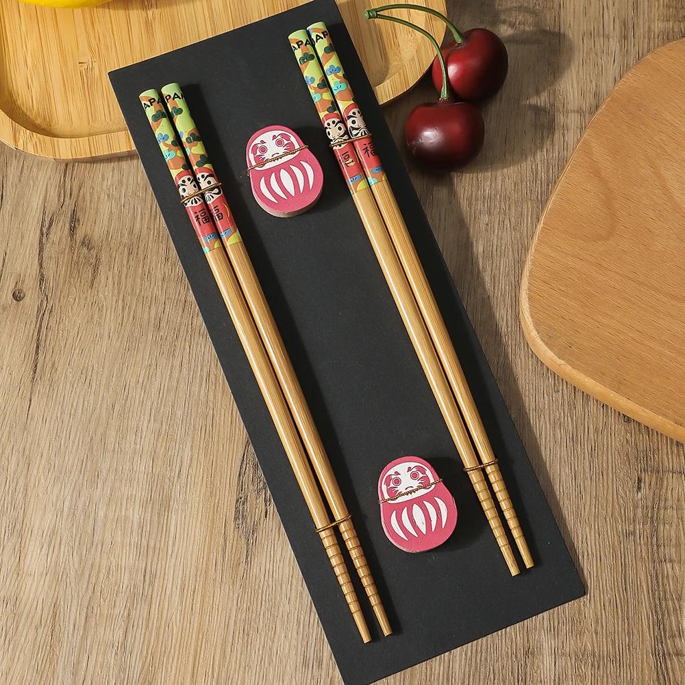 2 Pairs Chinese Chopsticks Japanese Korean Sushi Solid Wood Chopsticks Wedding Gift Chop Sticks Hashi Two Pairs Chopsticks Set