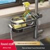 Multi-Functional Kitchen Faucet Storage Rack for Sink: Draining Basket, Sponge & Brush Holder.