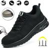 Men's Steel Toe Safety Shoes Anti-Smash Puncture-Proof Lightweight Breathable Work Boots with for Outdoor Construction
