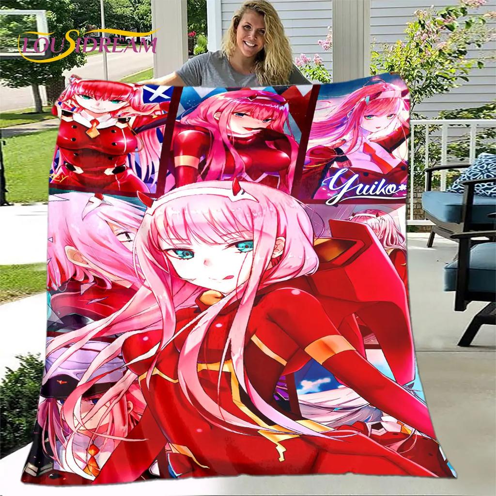 Zero Two DARLING In The FRANXX  Soft Plush Blanket,Flannel Blanket Throw Blanket for Living Room Bedroom Bed Sofa Picnic Cover