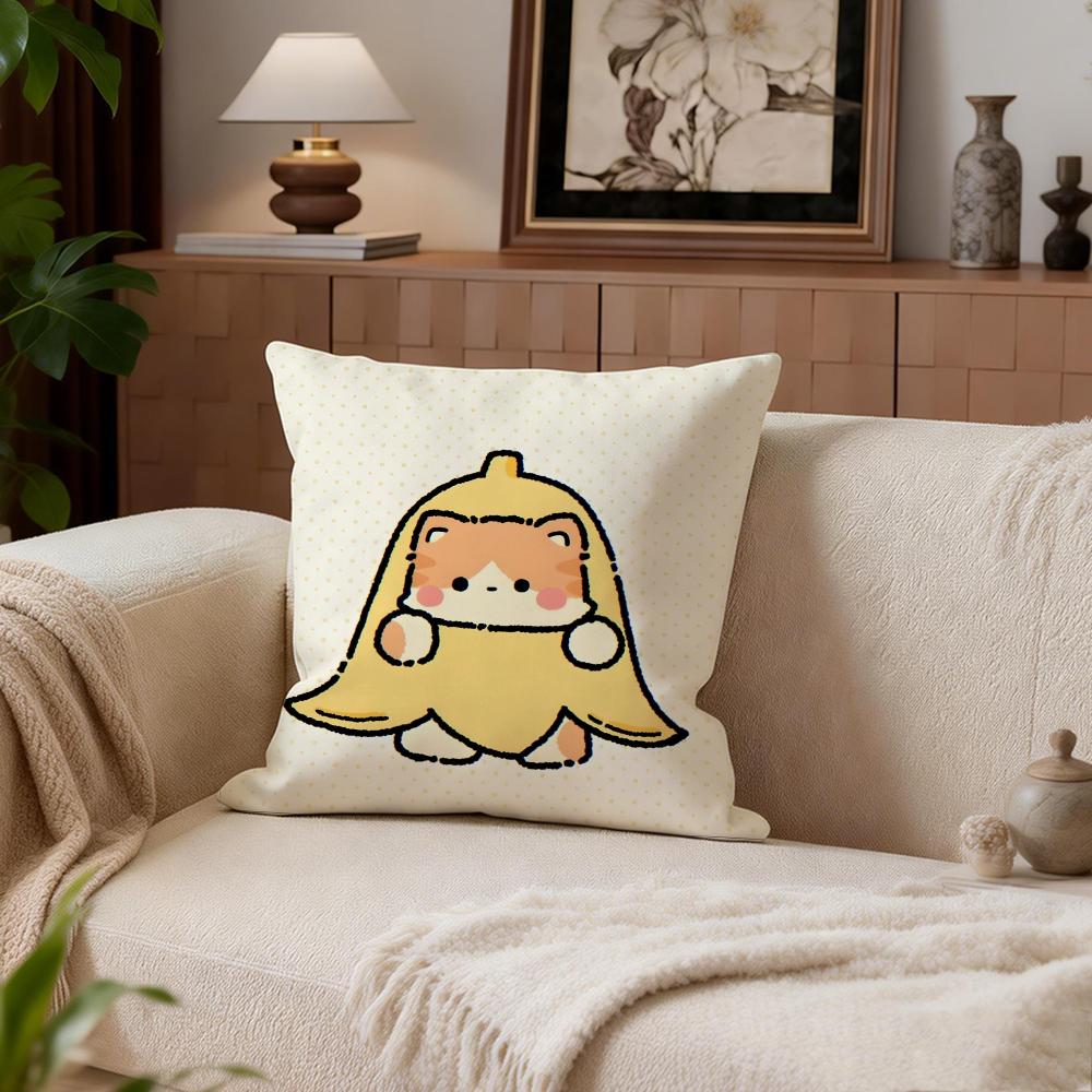 

Cute Bananya Cushion Cover Cushion Cover Set 4Pcs 50x50 45x45 40x40 Pillowcase Decorative Sofa Home Decor 30X30cm