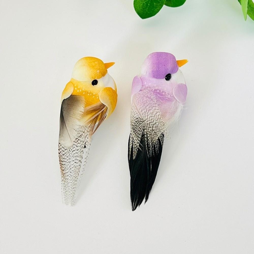 6pcs Colorful Artificial Foam Birds DIY Craft Fake Bird Cute Model Birds Home Ornament