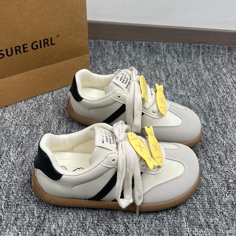 2025 Popular German Training Board Shoes Women's Big Head Autumn New Ins Niche Korean Version Versatile Student Sports Little White Shoes