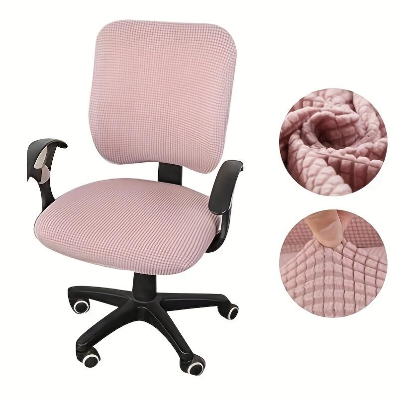 2Pcs/Set  Office Chair Cover Solid Color Stretch Jacquard Elastic Covers For Desk Computer Chair