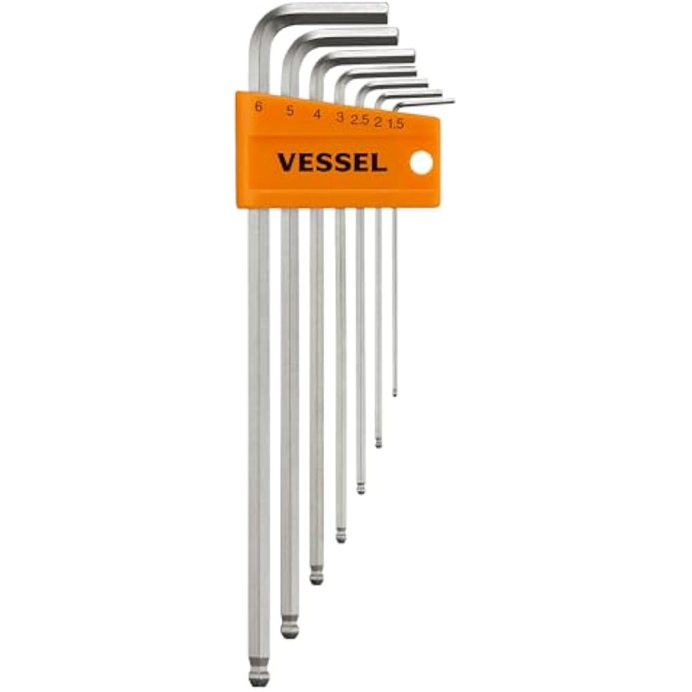 VESSEL (VESSEL) Hexagon Bar Ball Point L Type Wrench Long Set of 7 8307BP-L