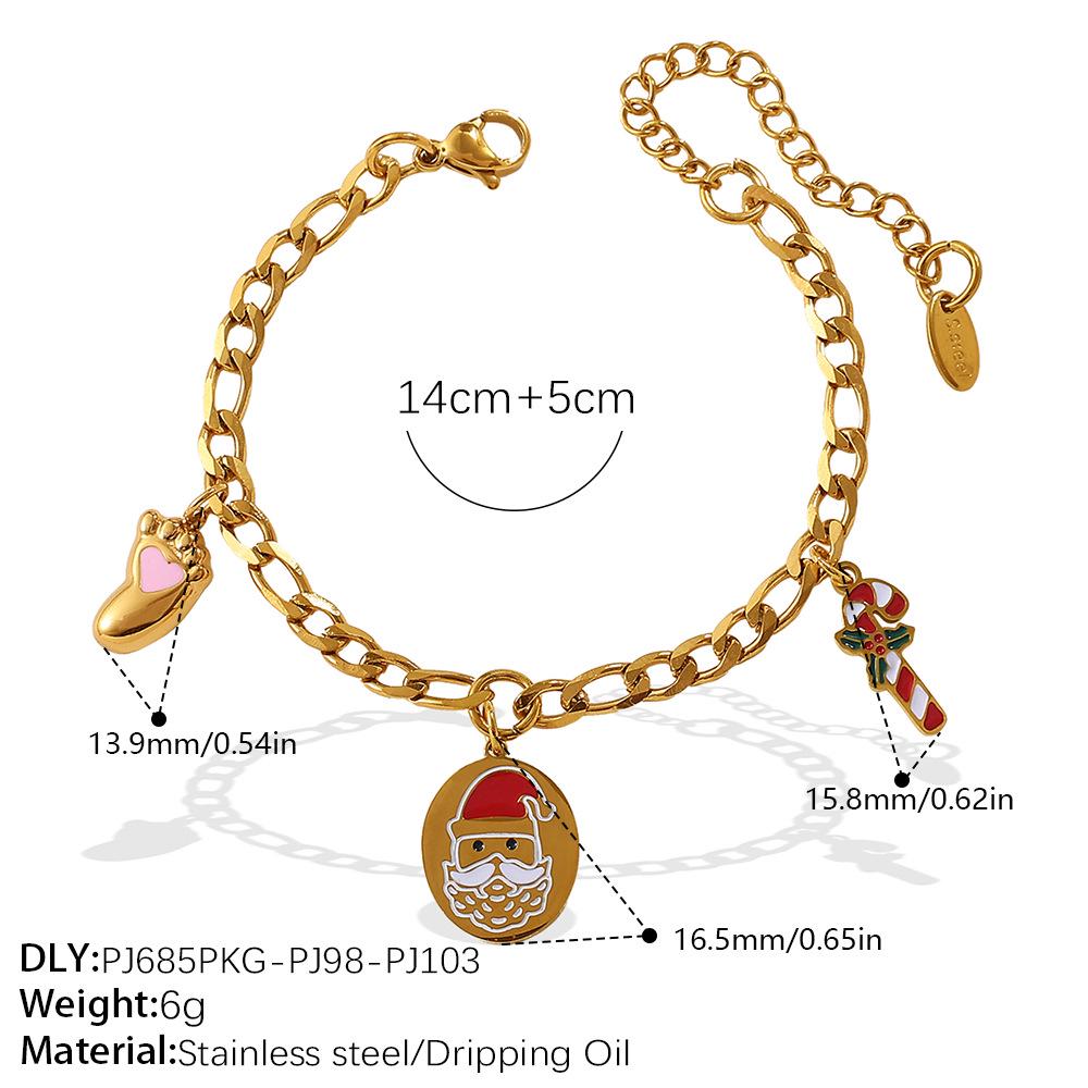 18K Gold-Plated Christmas DIY Pendant Bracelet