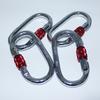 2Pcs Alloy Steel Carabiner Clip Heavy Duty Outdoor Climbing Safety Main Buckle 25KN Elliptical Mountaineering Buckle for Camping Hiking
