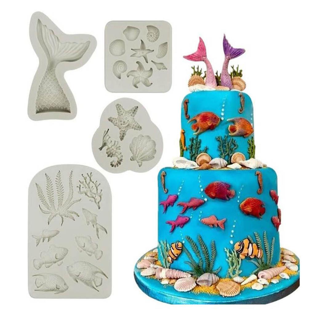 Silicone Baking Molds Marine Animals Shape Fondant Moulds Cake Mould Baking Tool Chocolate Mold Baking Accessories