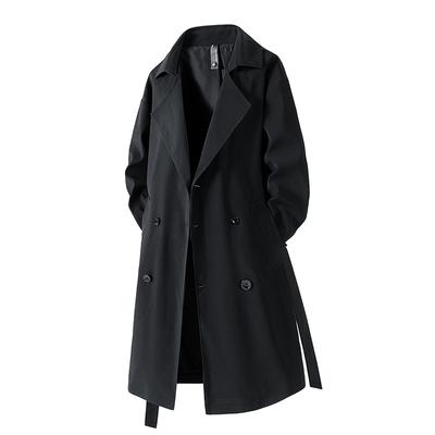 Windbreaker Men Korean Black Khaki Trench Men Double Breasted Trench Coat Male Streetwear Trenchcoat Men Casual Loose Overcoat