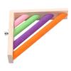 Wood Perch Bird Toy Parrot Corner Shelf Stand Platform for Cage Suitable for Small and Medium Birds 7 by 7 Inch