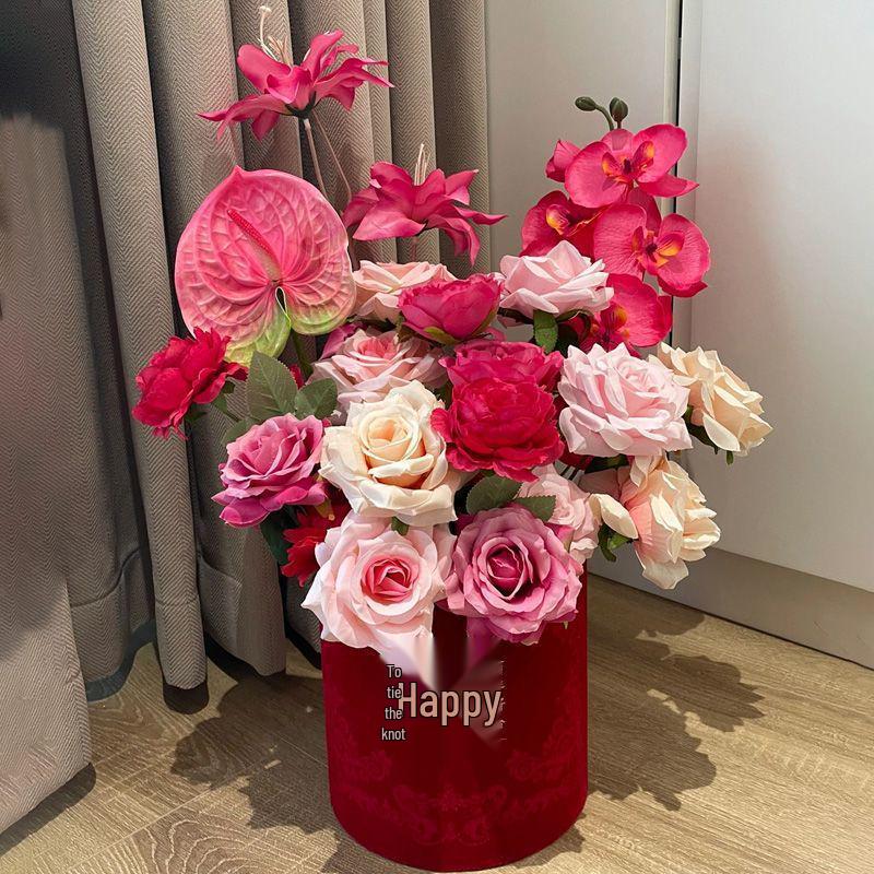 

Double Happiness Wedding Supplies: Hug Bucket Flower Ornaments for Living Room & New Home Decor