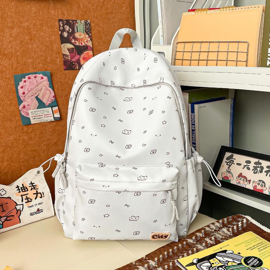 Schoolbag New Large-capacity Backpack Women's Simple, Lightweight and Sweet Schoolbag Korean Version of Junior High School Students Cute Fashion