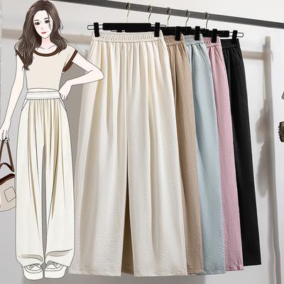 DIMANAF New Plus Size Women Long Pants Loose Casual Elastic Waist Fashion Lady Bottoms Clothing 2026 Spring Summer