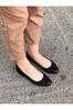 Women's Flat Shoes Black Ropy Ballerina Ballet