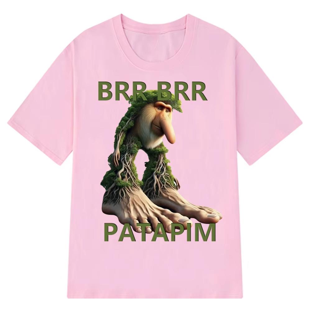 Brr Brr Patapim T Shirt Funny Italian Brainrot Meme Graphic Men Women Tshirt Summer Short Sleeve Cotton Tees Casual Oversize Top
